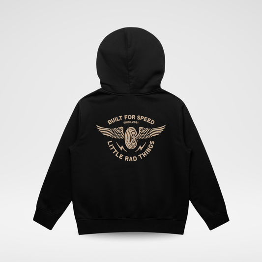 THE WINGED MECHANIC HOODIE - RECYCLED BLACK